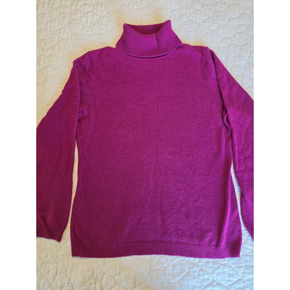 Charter Club Women's Luxury 100% Cashmere Magenta Turtleneck Sweater Sz Medium